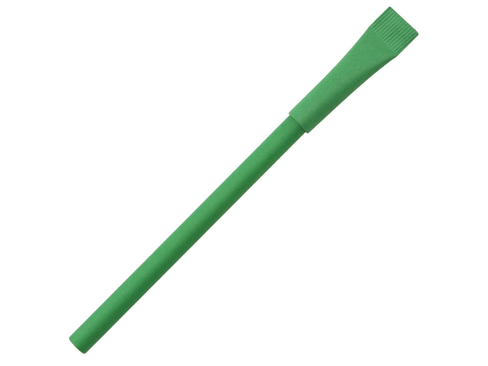 Ручка картонная с колпачком Recycled, зеленый классик