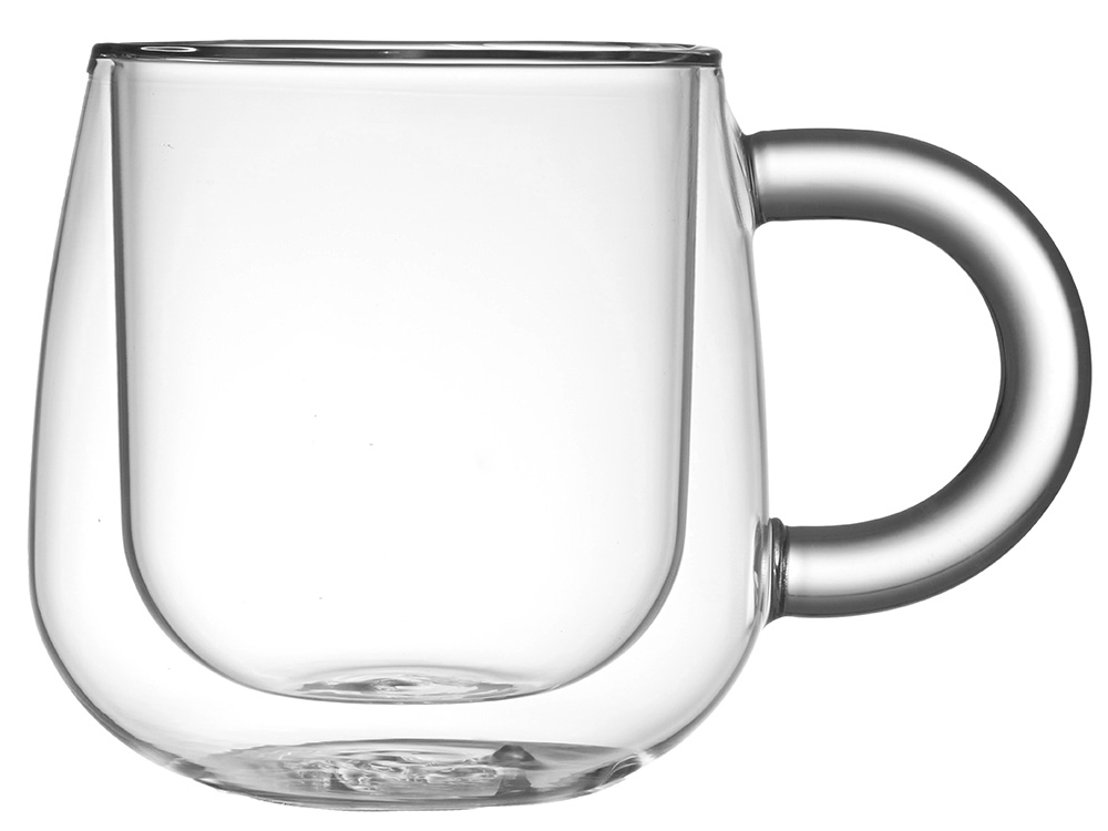 Кружка с двойными стенками с широкой ручкой и градиентным покрытием Fog, бирюзовый