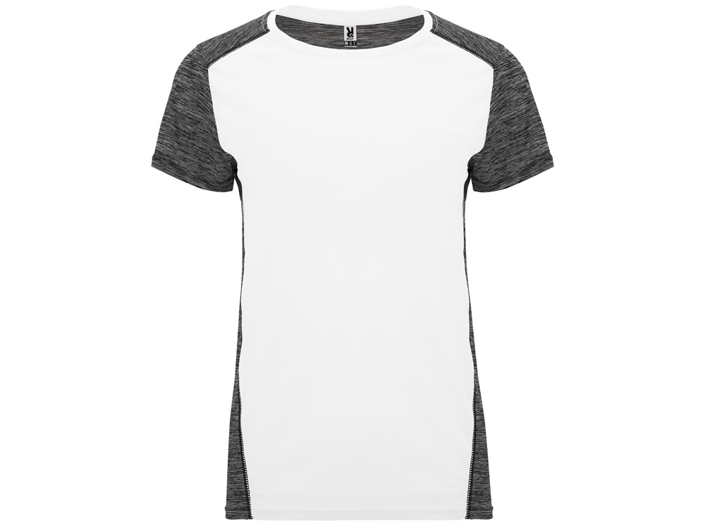 Спортивная футболка Zolder женская, белый/меланжевый черный