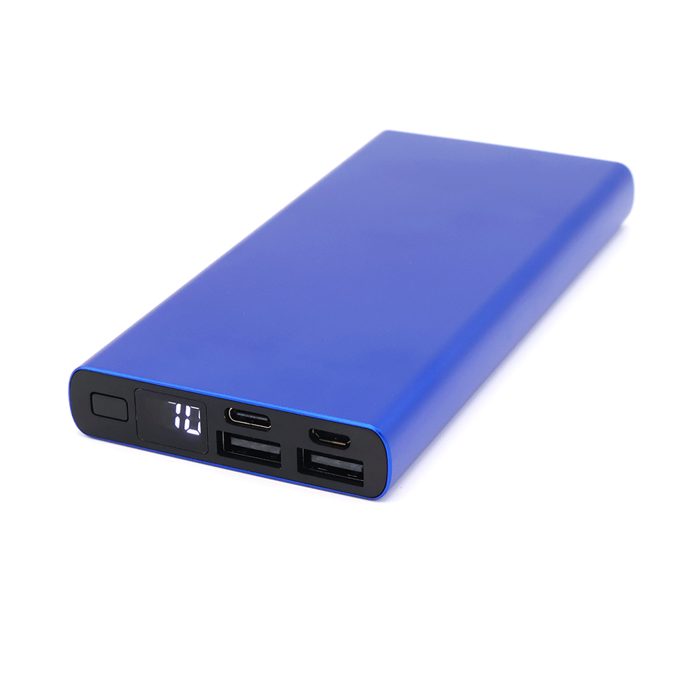 Внешний аккумулятор Höginn в металлическом корпусе, 10000mAh, синий