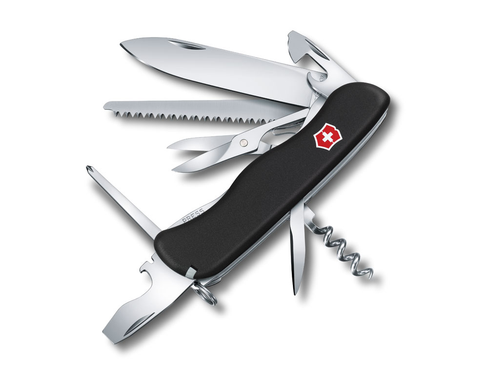 Нож перочинный VICTORINOX Outrider, 111 мм, 14 функций, с фиксатором лезвия, красный