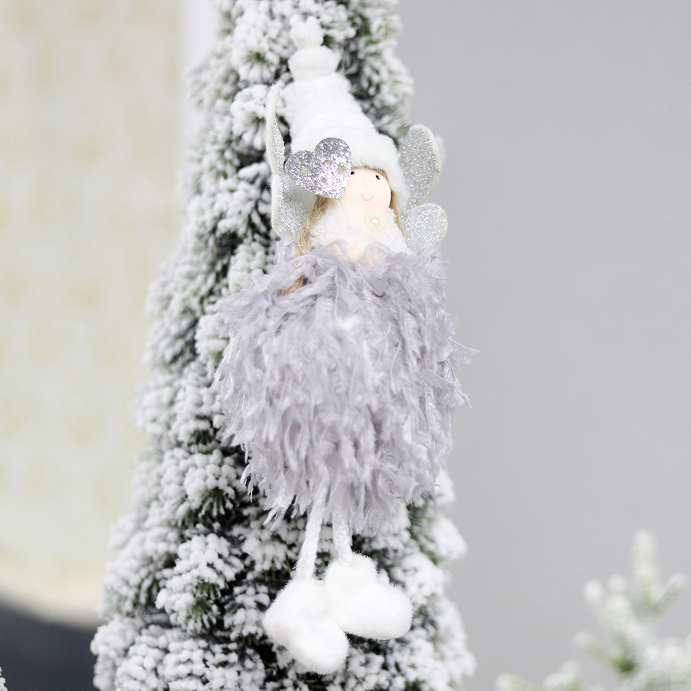 Новогоднее украшение рождественский ангел Беатриче, серый