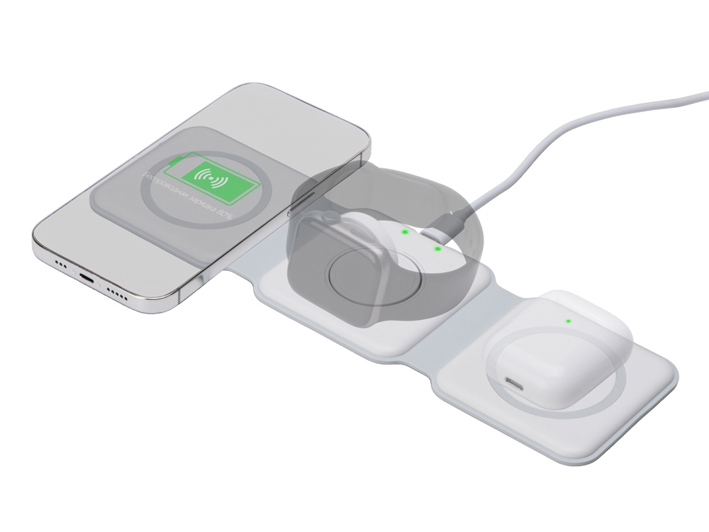 Беспроводное зарядное устройство 3-в-1 Road, 15 Вт, черный