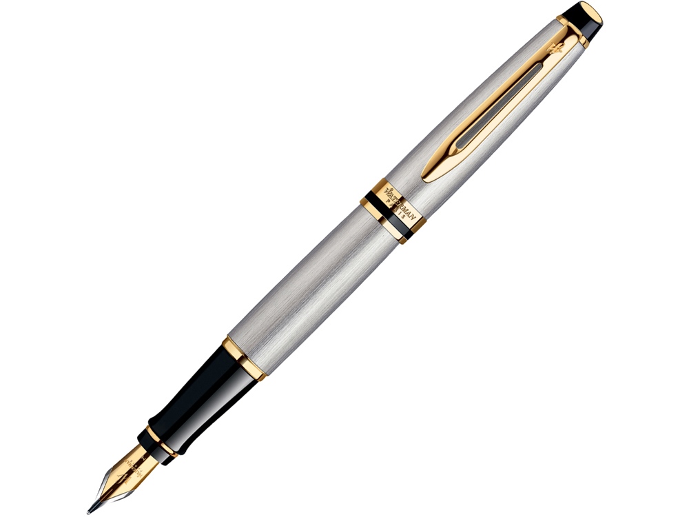 Ручка перьевая Waterman Expert 3 Stainless Steel GT F, серебристый/золотистый