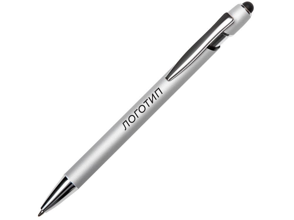 Ручка-стилус металлическая шариковая Sway Monochrome с цветным зеркальным слоем, серебристый с оранжевым