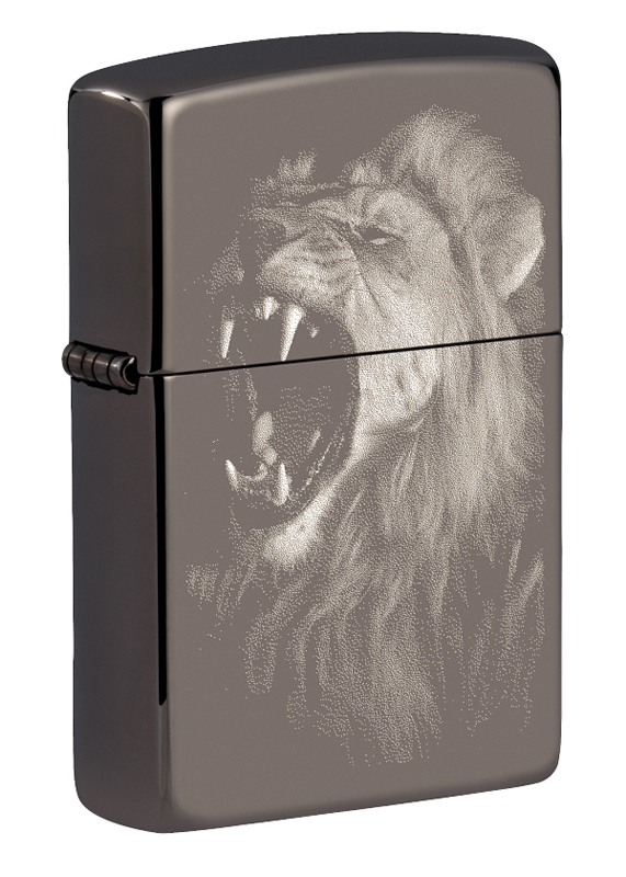 Зажигалка ZIPPO Lion Design с покрытием Black Ice® ,49433