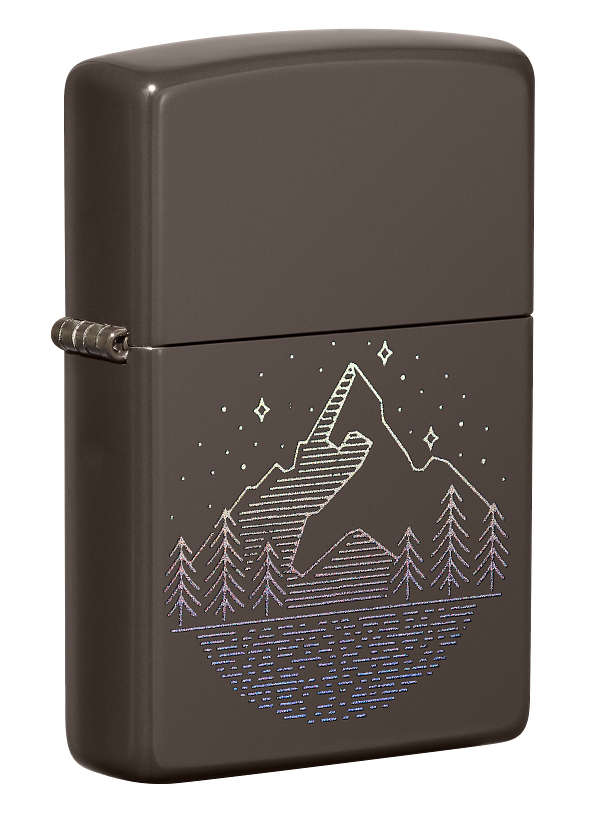 Зажигалка ZIPPO Mountain Design с покрытием Brown ,49633