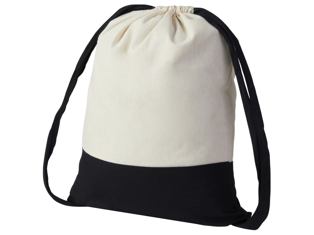 Рюкзак-мешок Cotton из хлопка 170 г, натуральный/синий