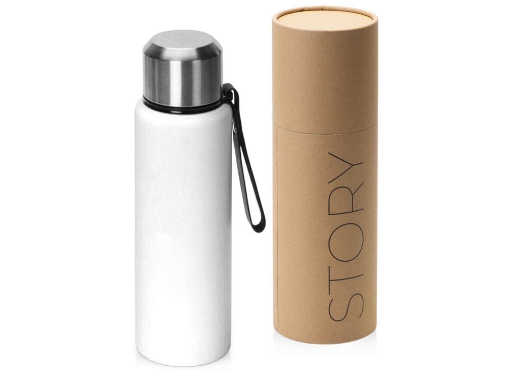 Вакуумный термос Story c покрытием powder, тубус, синий