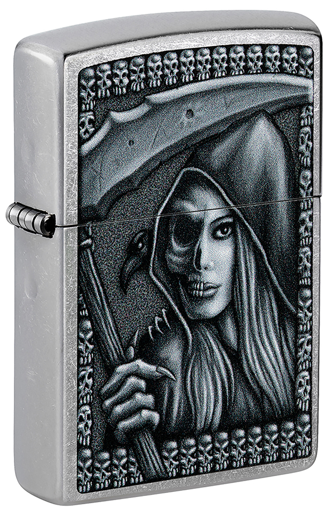Зажигалка ZIPPO Grim Beauty с покрытием Street Chrome ,46151