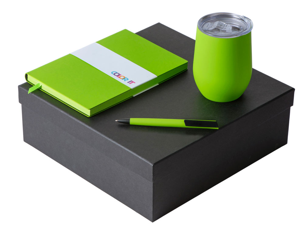 Подарочный набор c блокнотом C2, ручкой и термокружкой, фиолетовый