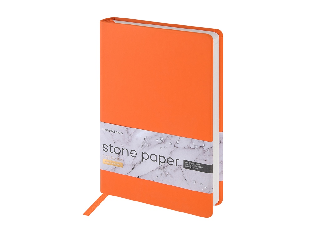 Ежедневник с каменной бумагой недатированный А5 Carrara, серый
