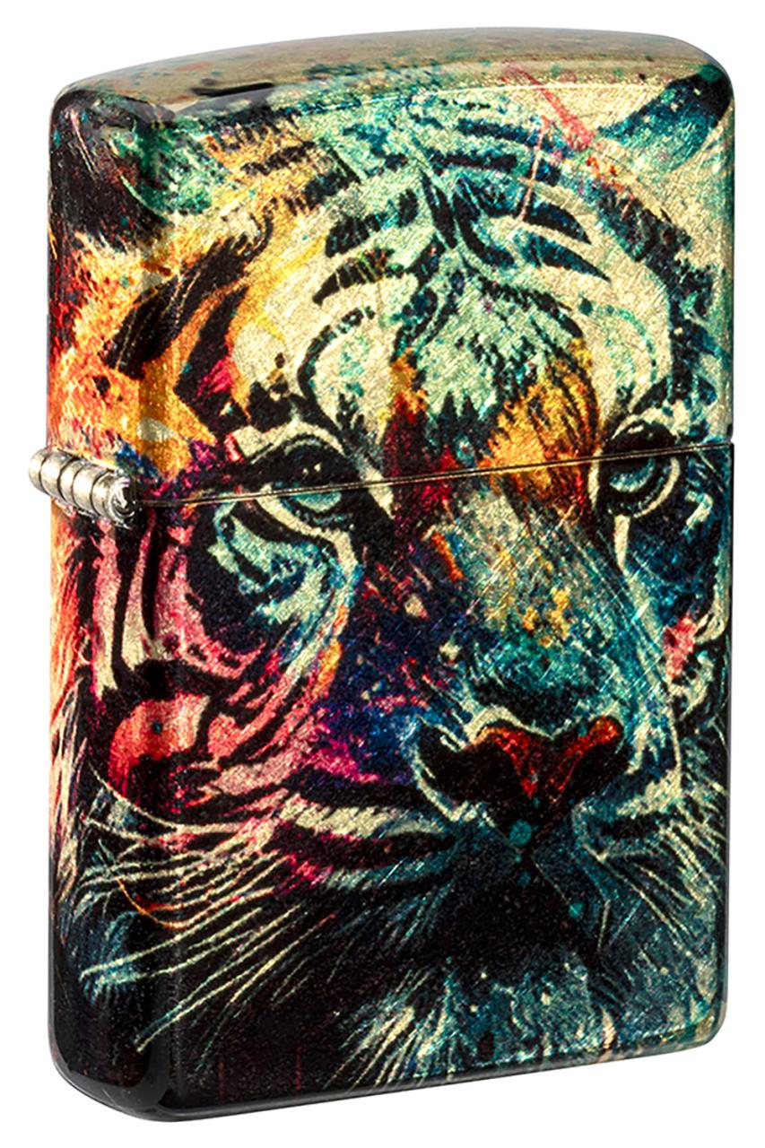 Зажигалка ZIPPO Painted Tiger Design с покрытием 540 Tumbled Brass ,46145