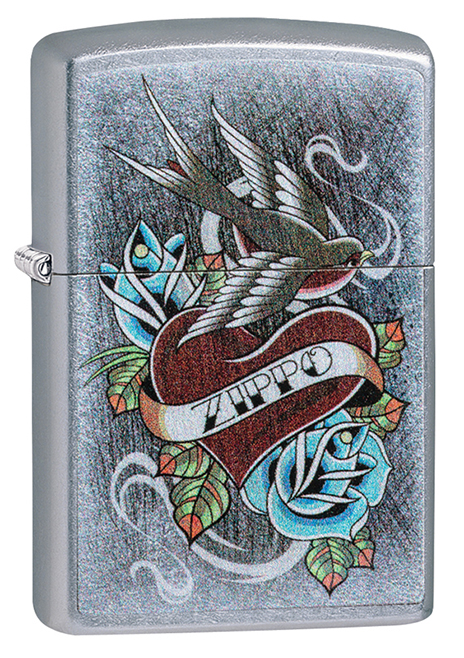 Зажигалка ZIPPO Vintage Tattoo с покрытием Street Chrome™ ,29874