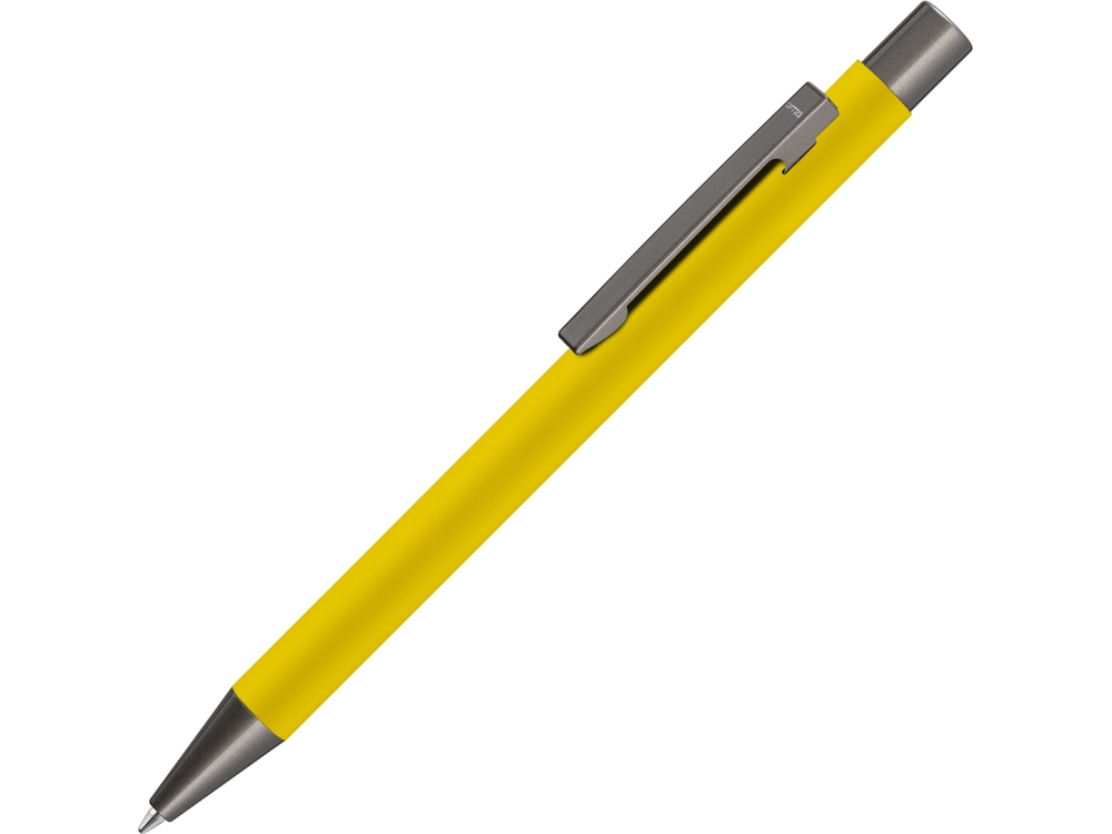 Ручка шариковая UMA STRAIGHT GUM soft-touch, с зеркальной гравировкой, морская волна