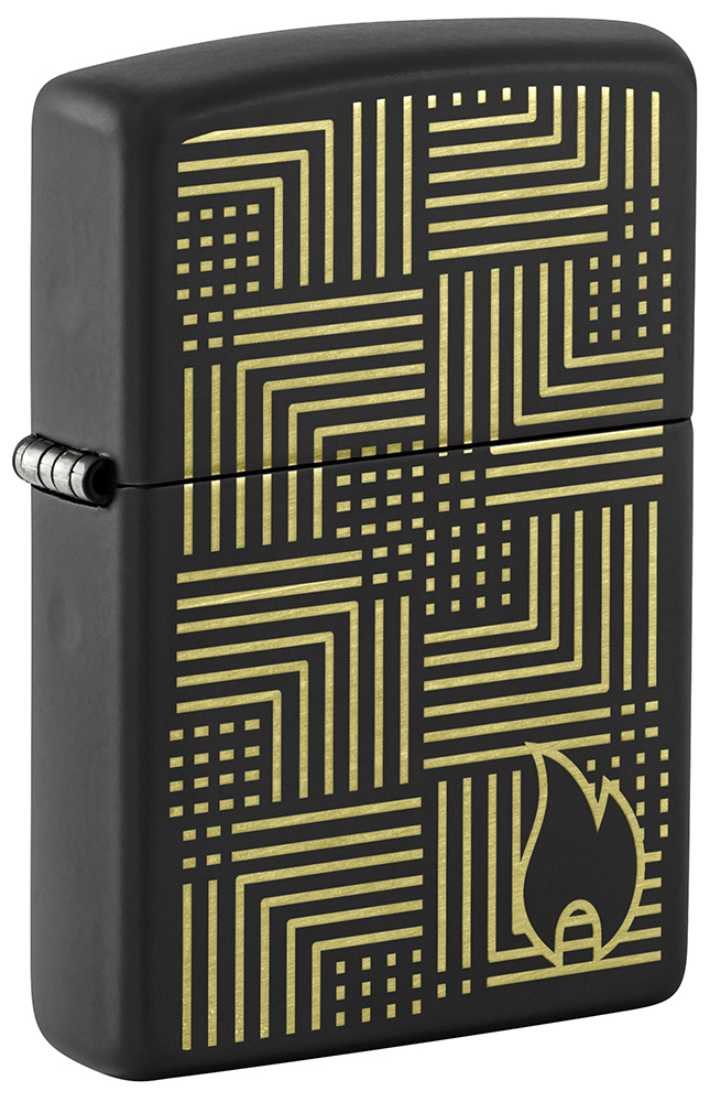 Зажигалка ZIPPO Reflection Design с покрытием Black Matte ,46478