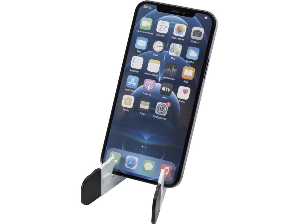 Buna складная подставка для планшета и телефона из переработанной пластмассы, черный