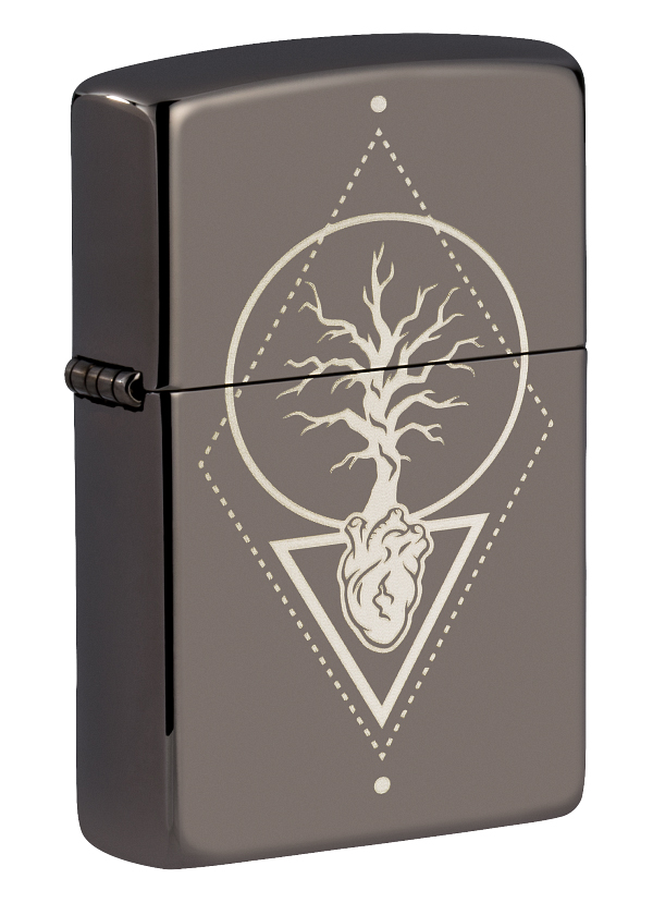 Зажигалка ZIPPO Heart of Tree с покрытием Black Ice® ,49687