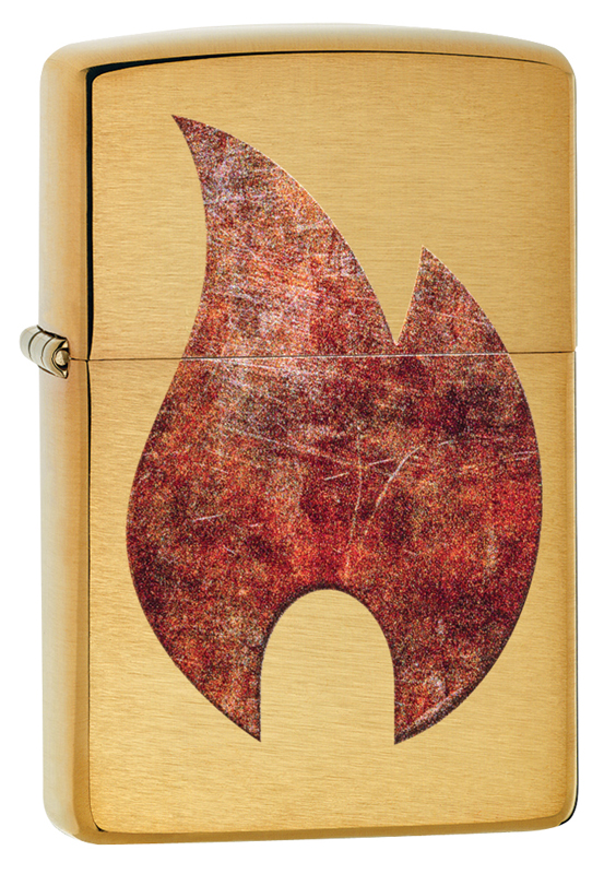 Зажигалка ZIPPO Rusty Flame с покрытием Brushed Brass ,29878