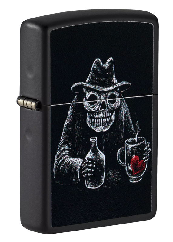 Зажигалка ZIPPO Bar Skull Design с покрытием Black Matte ,49254