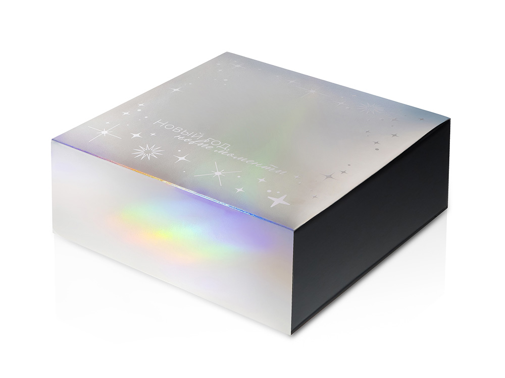 Подарочная коробка с голографическим шубером Aurora, XL, вн. размер 300х235х105 мм.