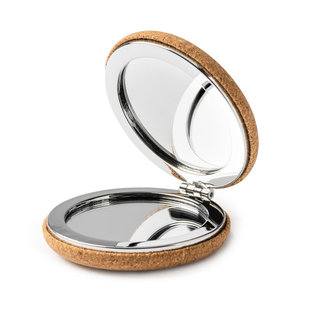 Складное зеркальце BELLE из натуральной пробки и хромированного металла