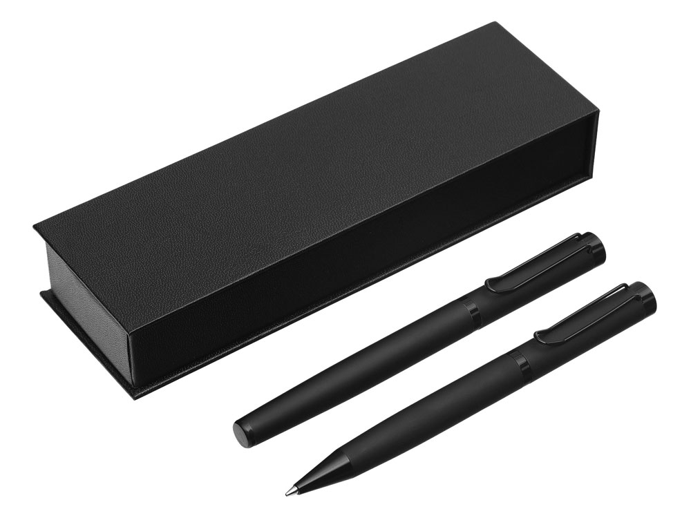 Подарочный набор из 2-х ручек Black Lama soft-touch, темно-синий
