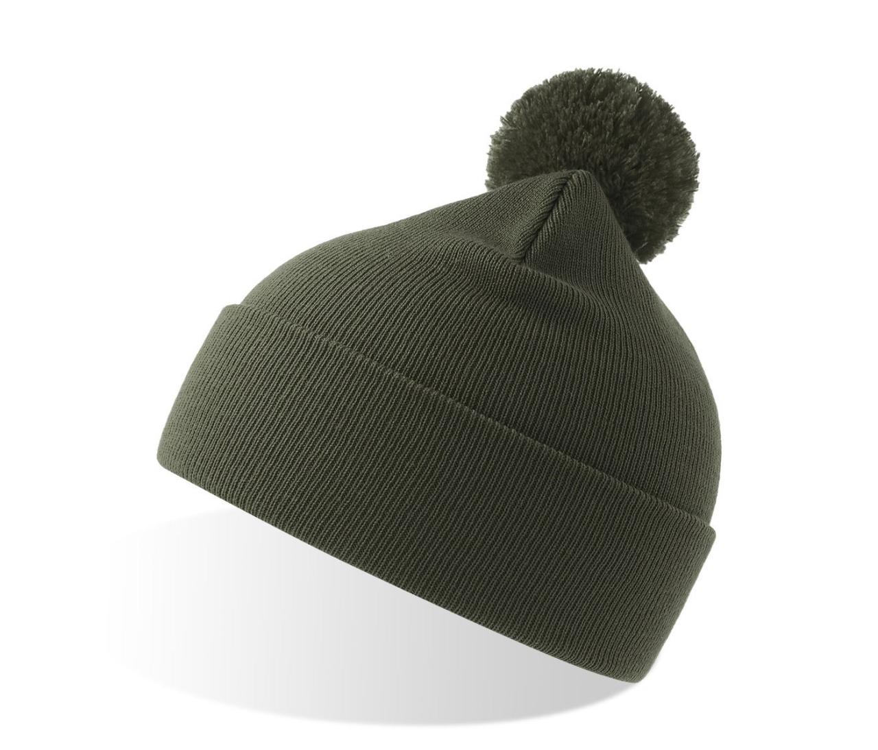 Шапка вязаная двойная Wind-S с помпоном