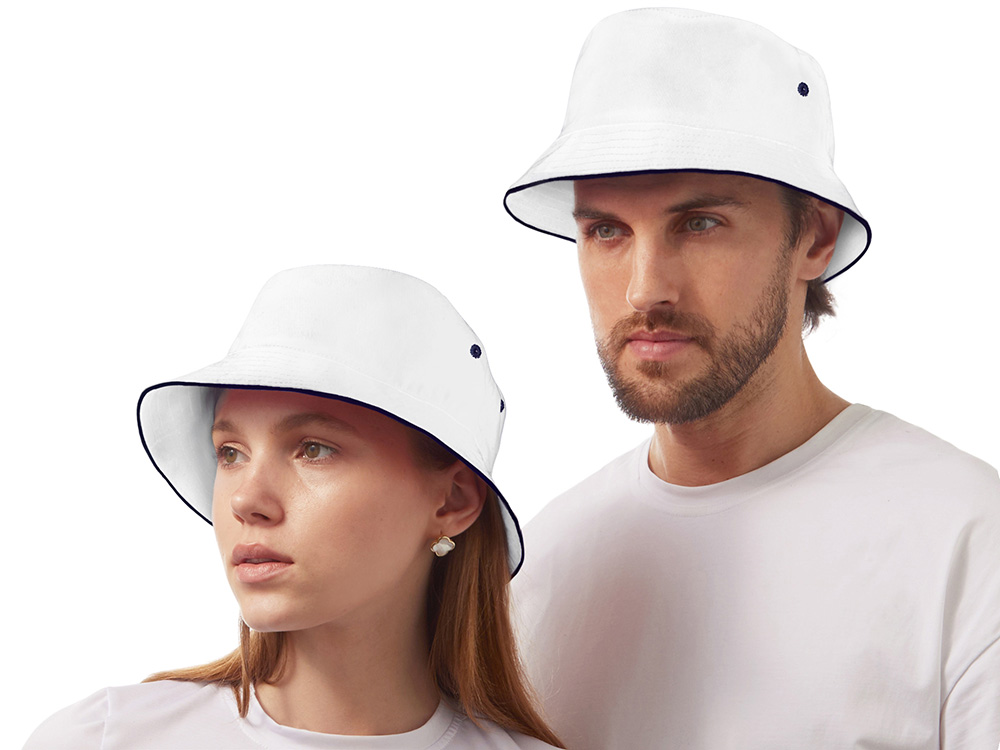 Панама с контрастной окантовкой , темно-серый/белый