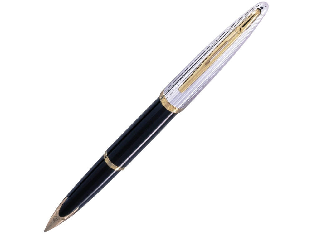 Перьевая ручка Waterman Carene De Luxe, цвет: Black/Silver, перо: F