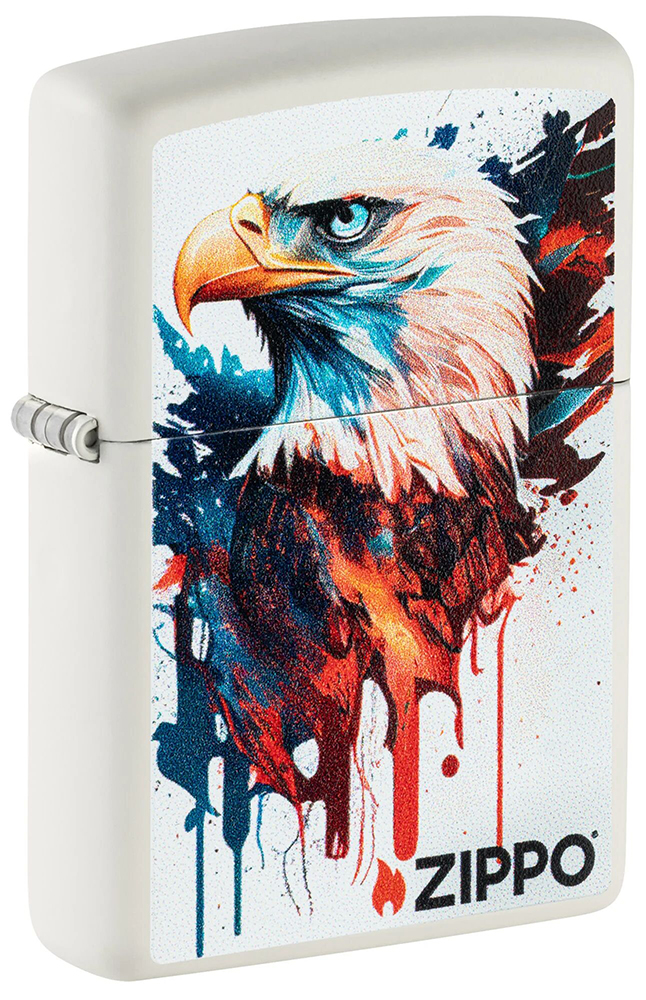 Зажигалка ZIPPO Painted Eagle Design с покрытием White Matte ,46692