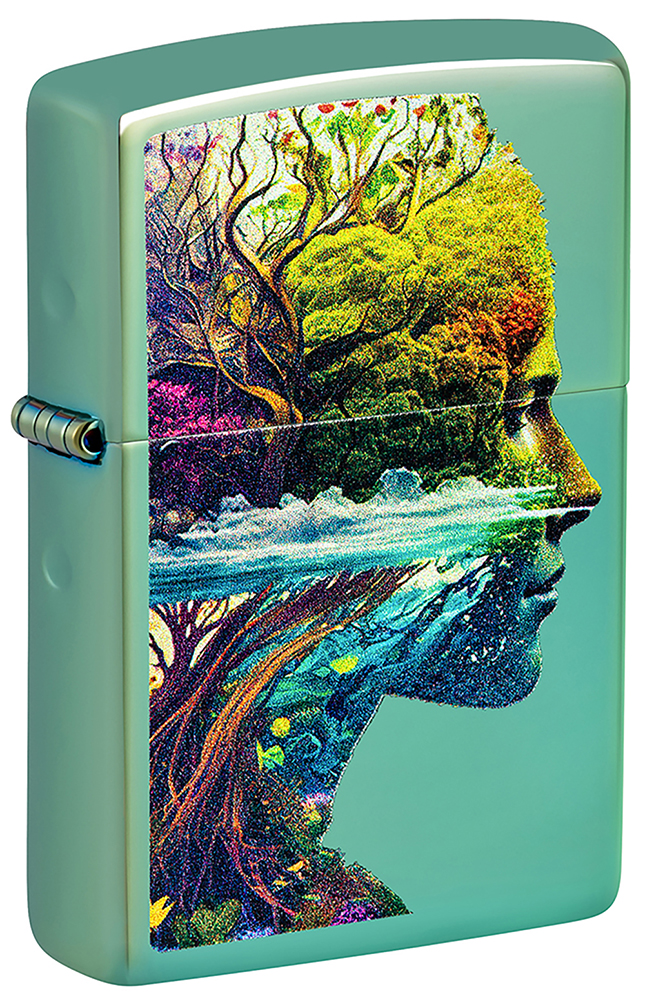 Зажигалка ZIPPO One with Nature Design с покрытием High Polish Green ,46233