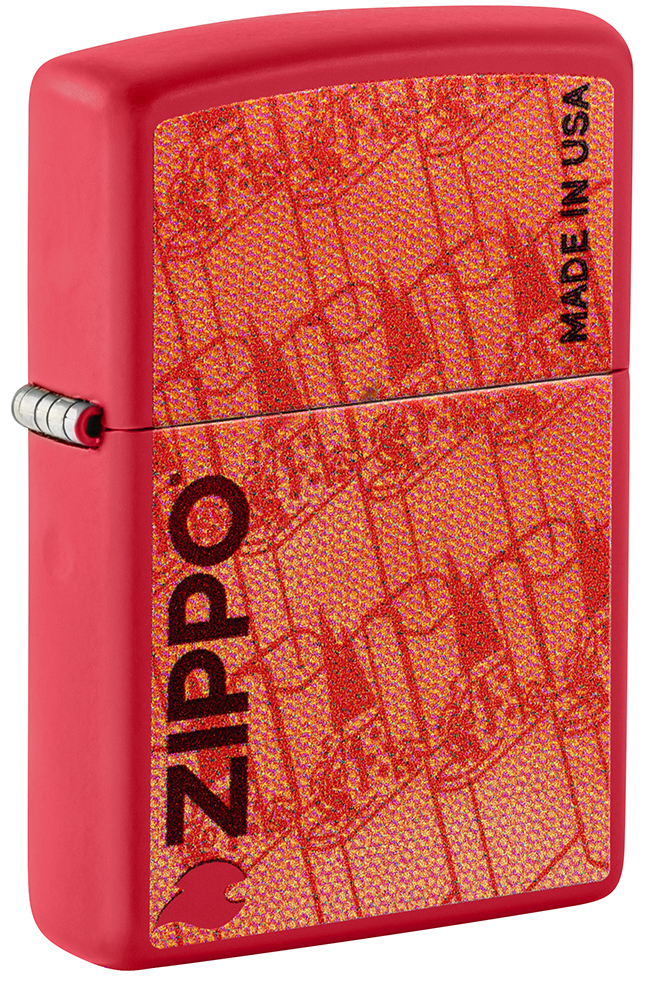 Зажигалка ZIPPO Made in USA Design с покрытием Red Matte ,46487