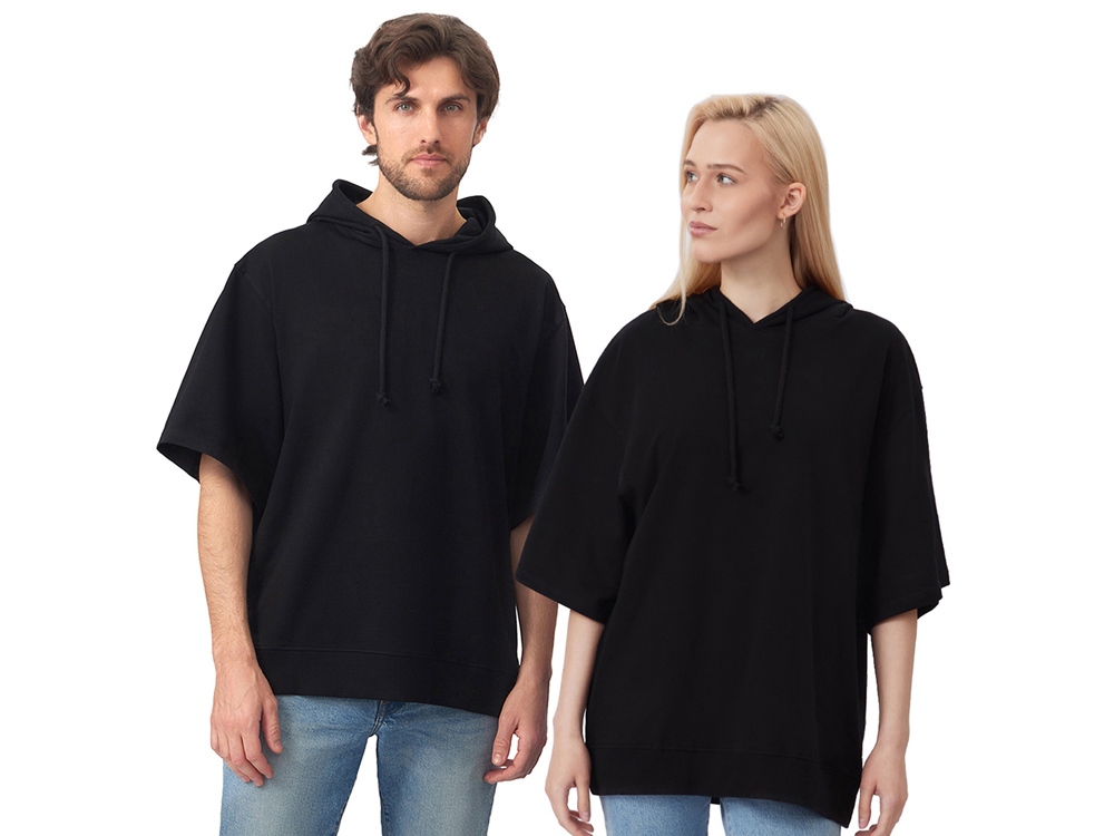 Худи оверсайз с коротким рукавом Warsaw унисекс, небесно-голубой