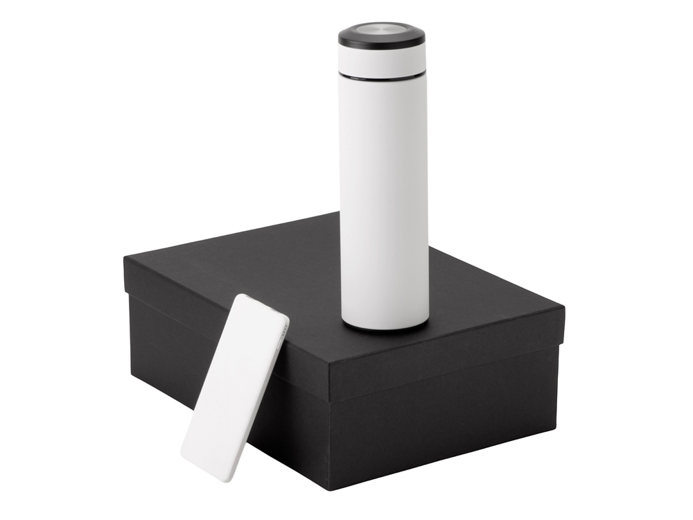 Подарочный набор с термосом и повербанком С2, черный