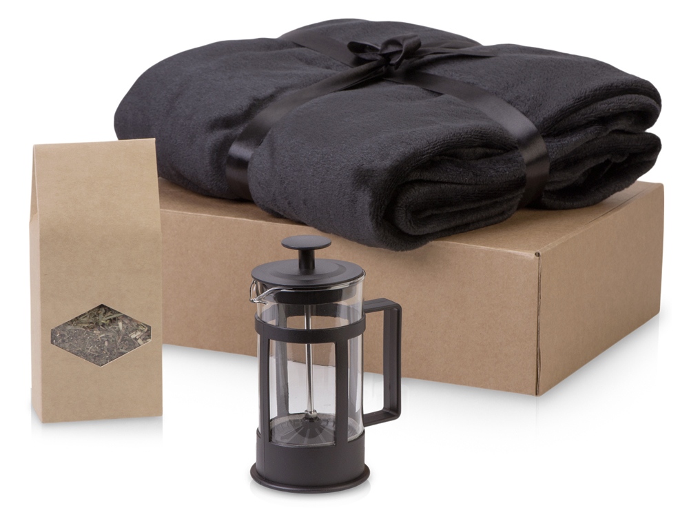 Подарочный набор Tea time с пледом, красный