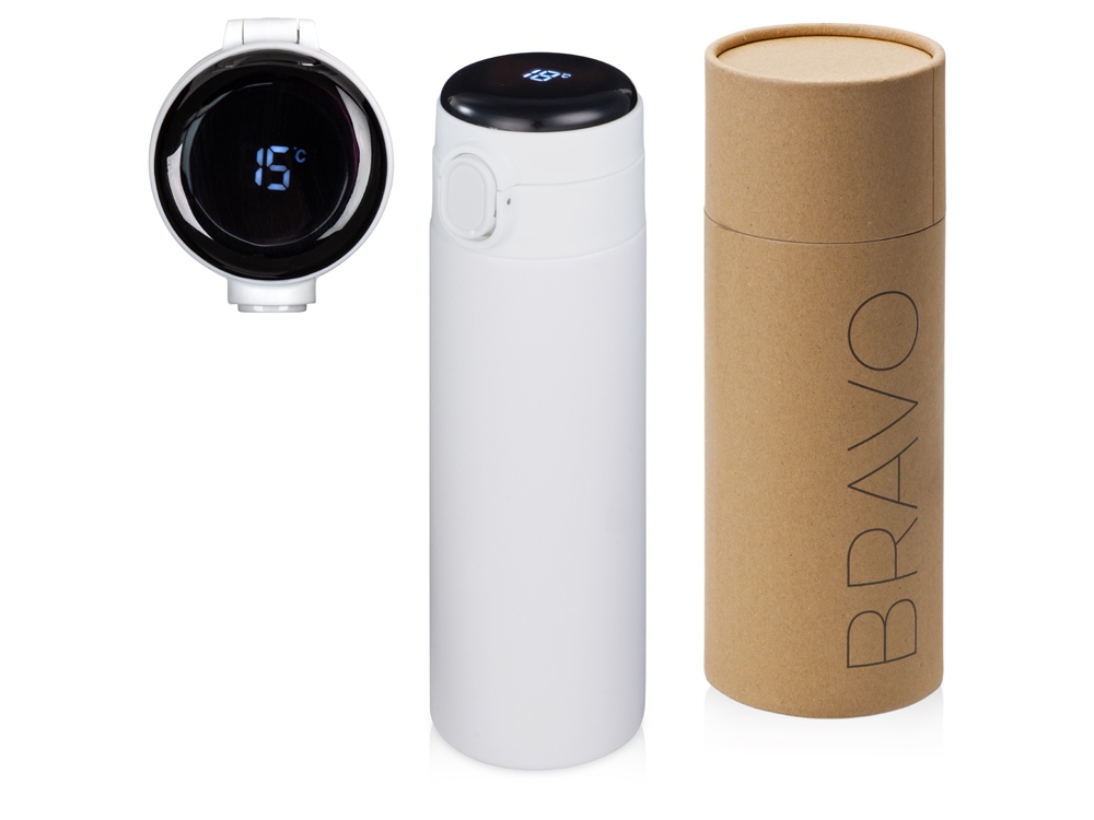 Вакуумная термокружка Waterline с медной изоляцией Bravo, 400 мл, тубус, оранжевый