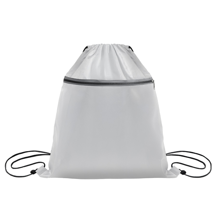 Рюкзак мешок Shift со светоотражающей молнией, белый, 36*41 см, полиэстер 210D
