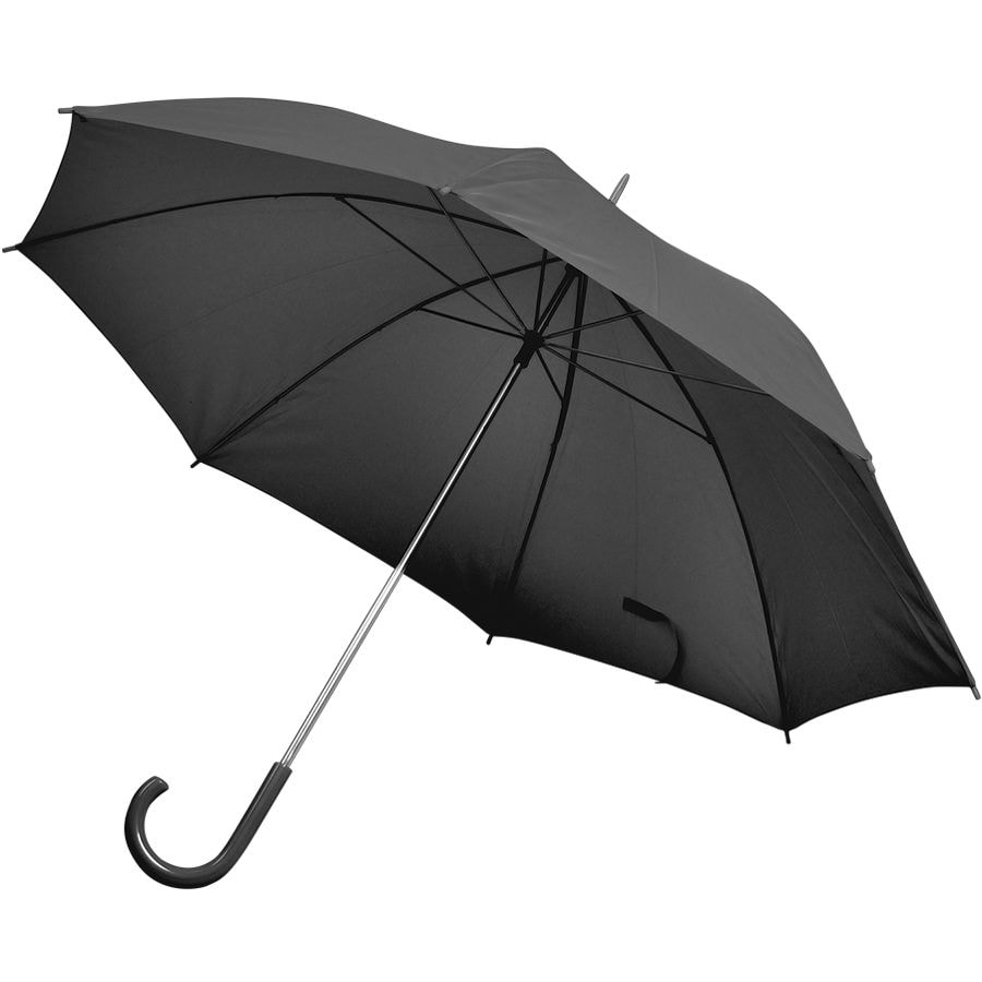 Зонт-трость с пластиковой ручкой, механический; белый; D=103 см; 100% полиэстер
