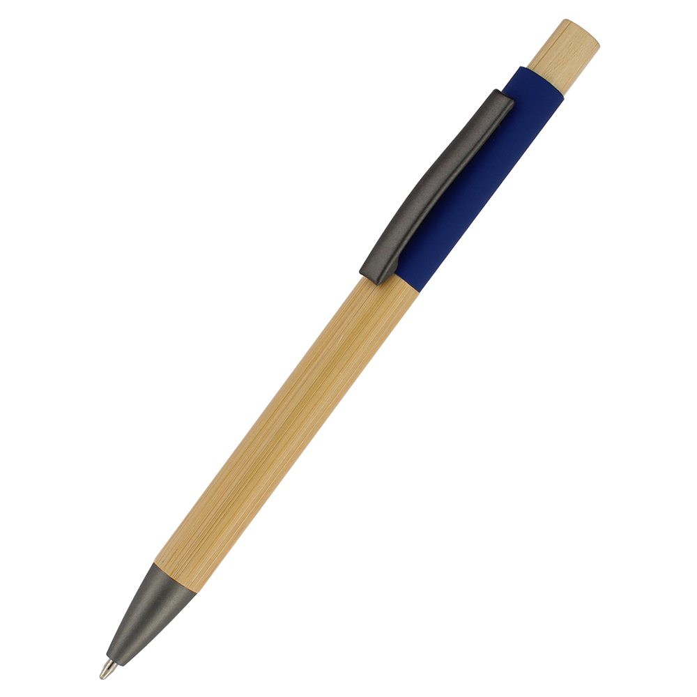 Ручка Авалон с корпусом из бамбука и софт-тач вставкой, черный