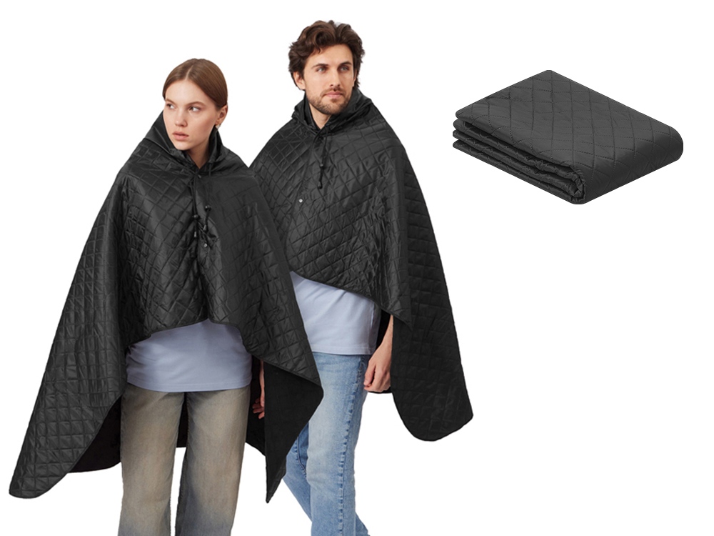 Пончо Cappy с капюшоном на липучке в мешке, темно-синий