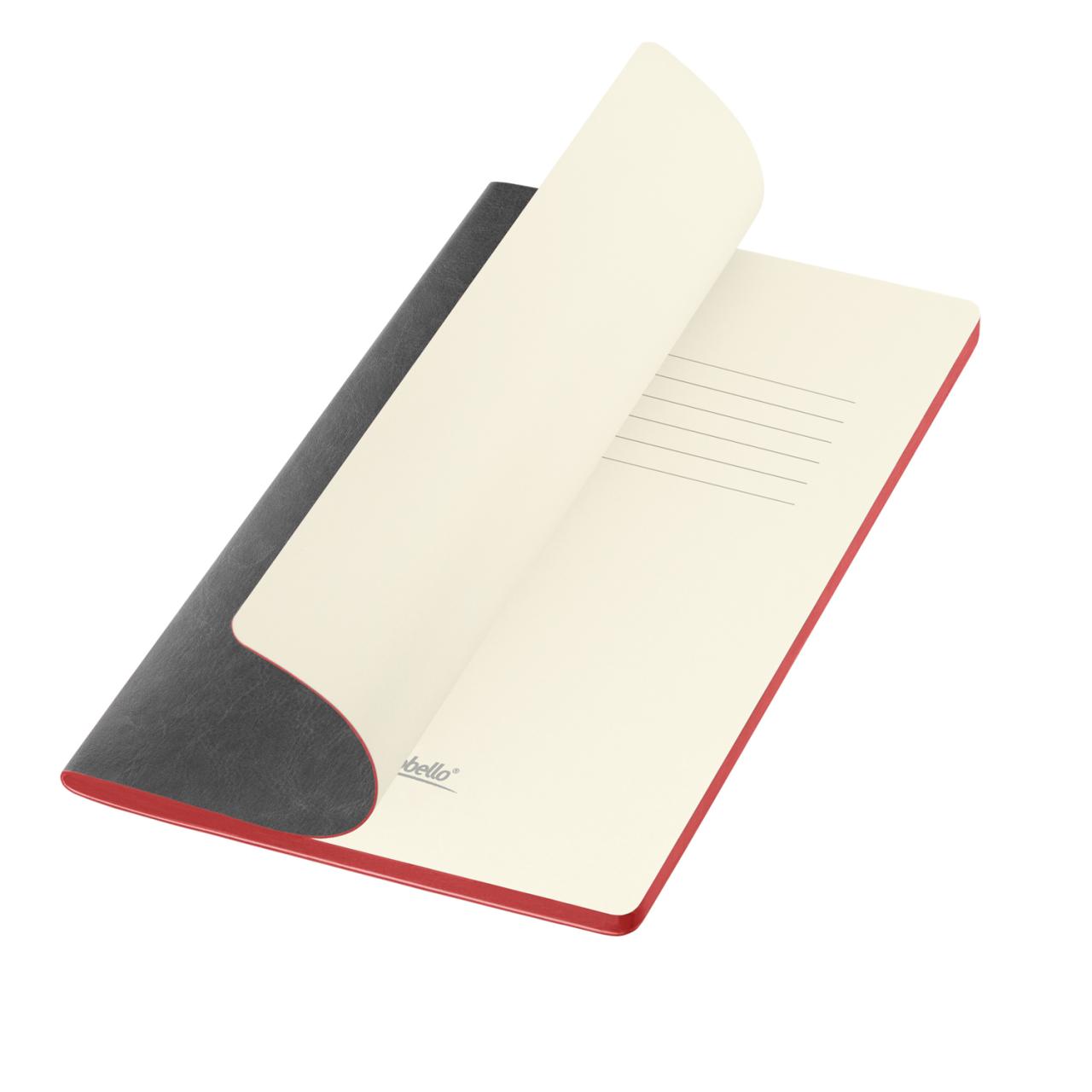 Блокнот Portobello Notebook Trend, River side slim, черный/красный
