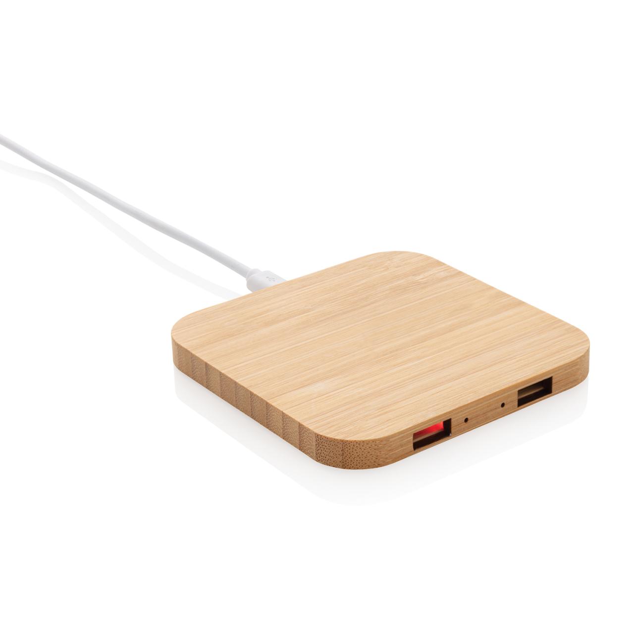 Док-станция для беспроводной зарядки Bamboo с портами USB