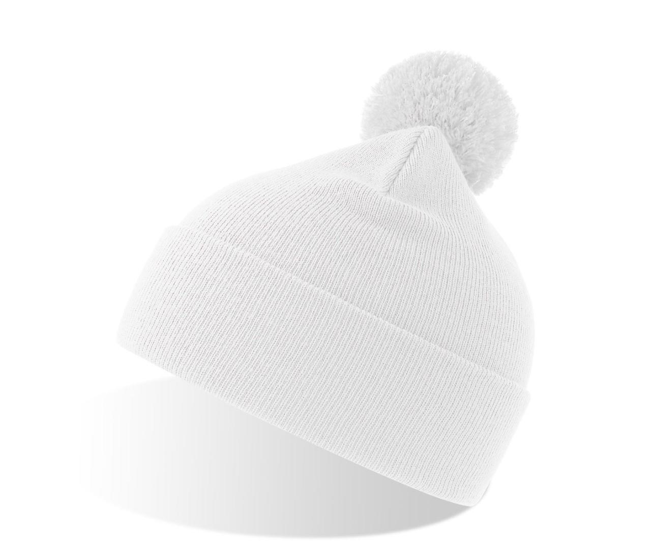 Шапка вязаная двойная Wind-S с помпоном