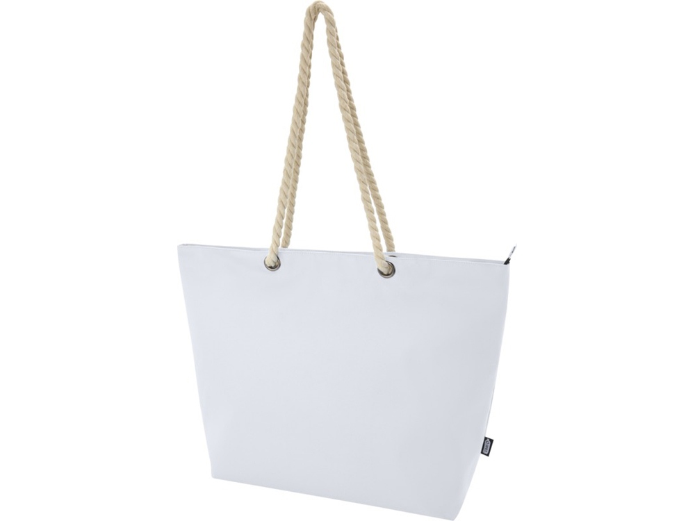 Panama пляжная эко-сумка-холодильник из переработанного материала, с ручками-шнурками 23L, сплошной черный