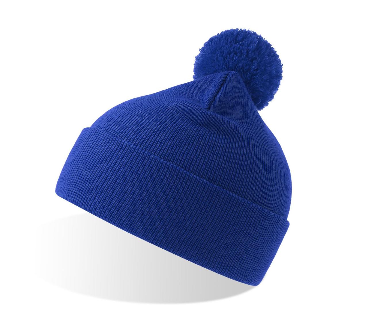 Шапка вязаная двойная Wind-S с помпоном