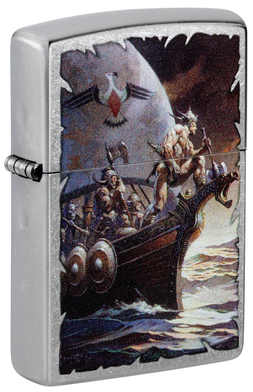 Зажигалка ZIPPO Frank Frazetta с покрытием Street Chrome ,48953