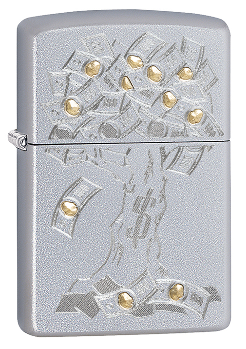 Зажигалка ZIPPO Money Tree Design с покрытием Satin Chrome ,29999