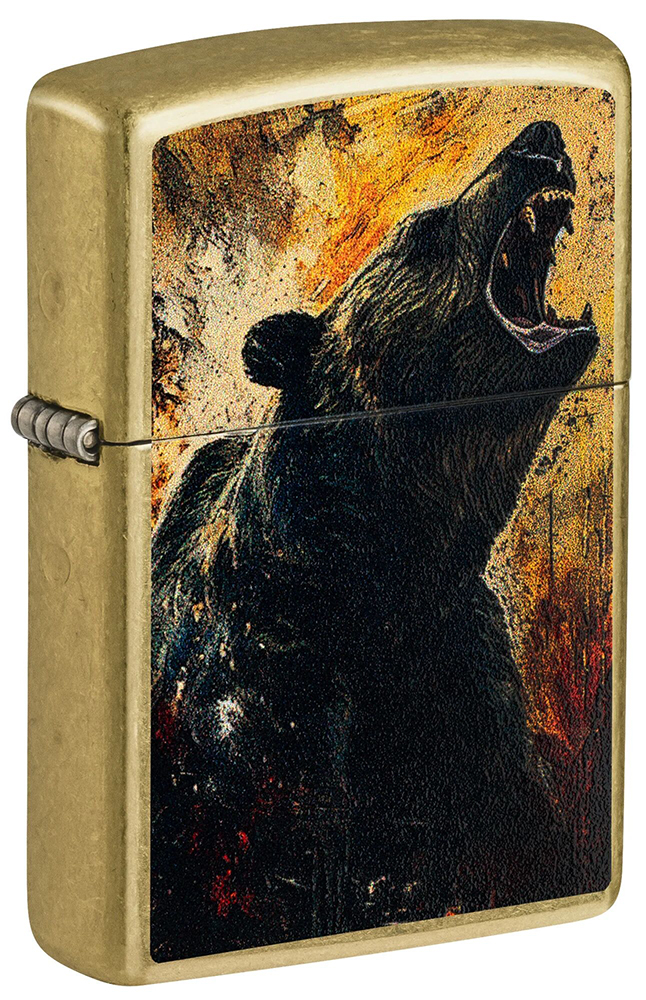 Зажигалка ZIPPO Grizzly Roar Design с покрытием Street Brass ,46695