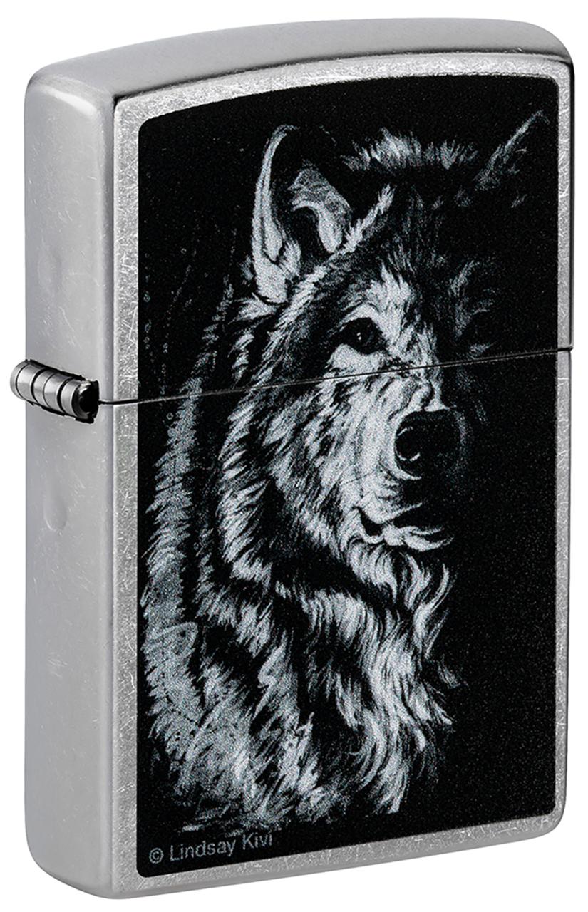 Зажигалка ZIPPO Shadow Wolf с покрытием Street Chrome ,46149